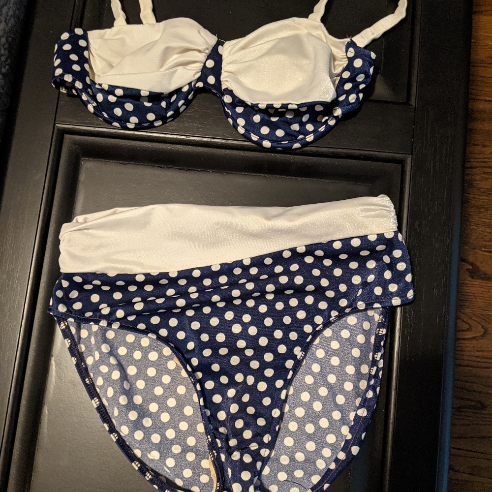 Vintage swimsuit bundle - 1 piece&2 piece polka dot bikini size 14.